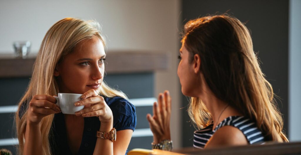 two women having a conversation