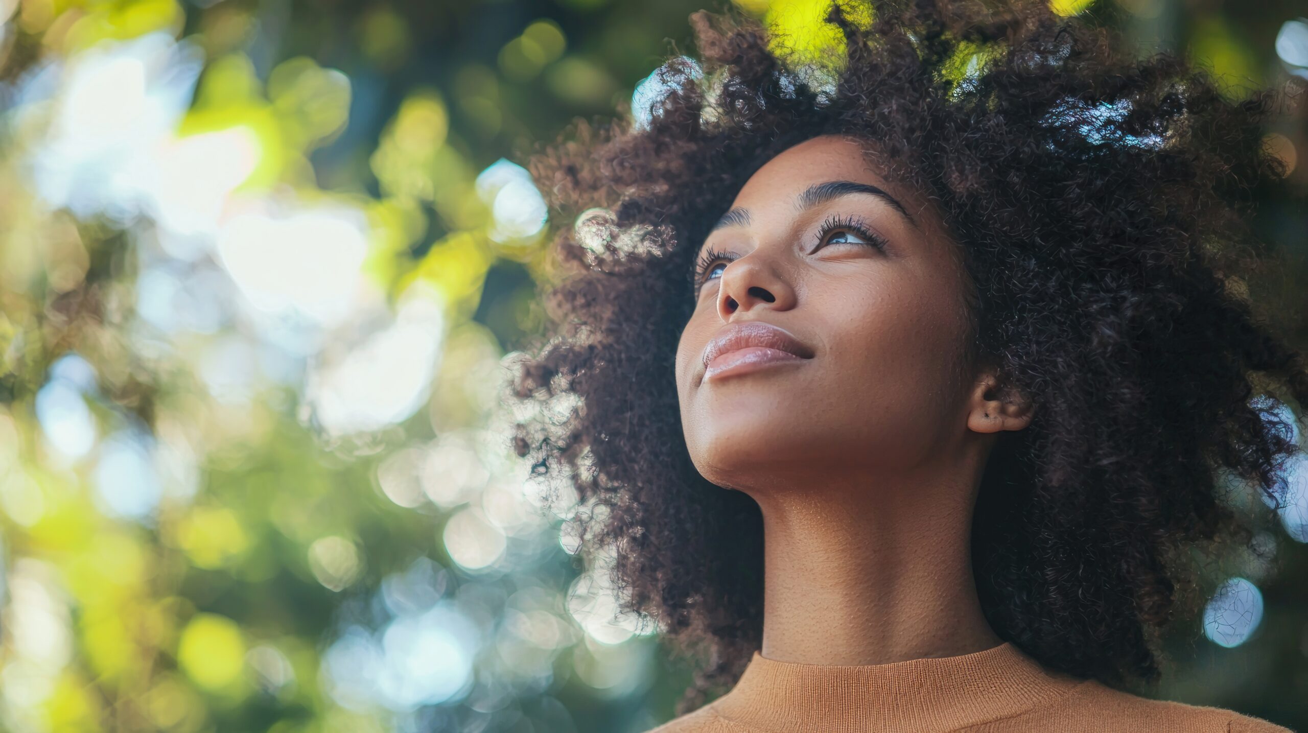 person looking hopeful after therapy.